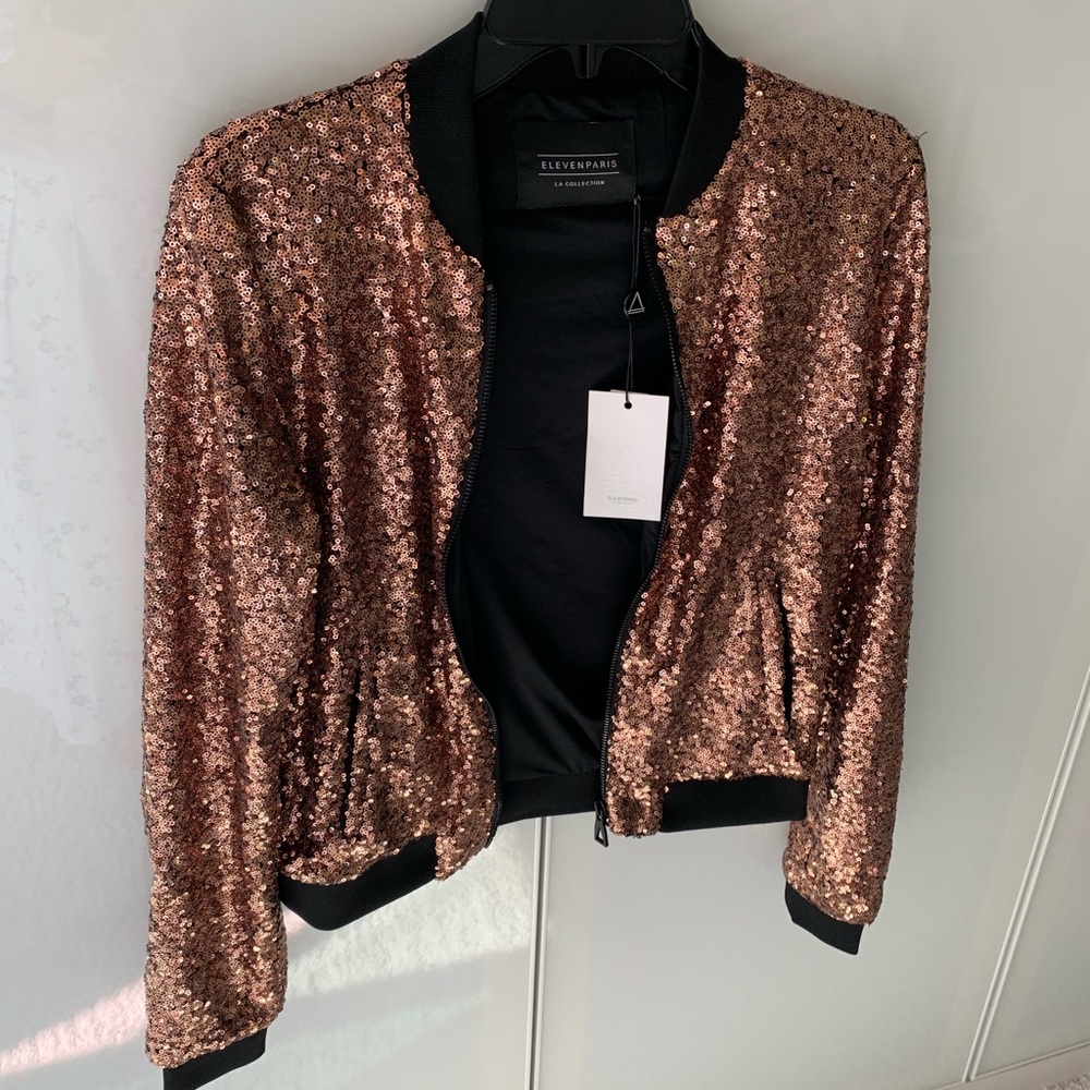 Rose gold sequin jacket - tags on